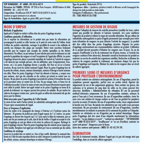 Appât céréales - mulots- campagnols - 150 g - 6 sachets de 25 g