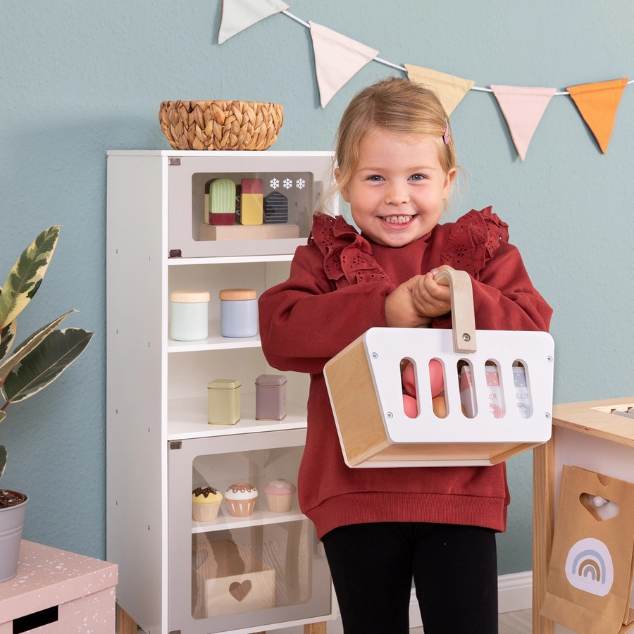 MUSTERKIND® Einkaufskorb Carum,  weißnaturmehrfarbig