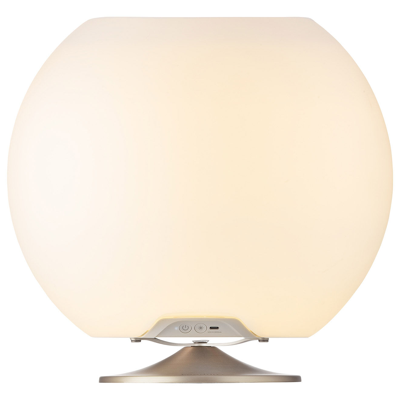 Kooduu Lampe Enceinte Bluetooth sans fil Sphere par Jacob Jensen Design argenté brossé - 38x38x31 cm