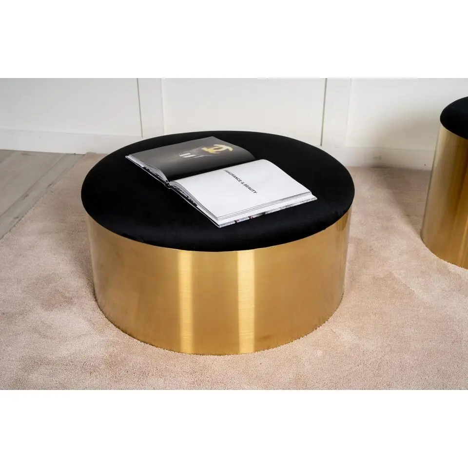 Svea - Finn poef - velvet - ø75 cm - goud