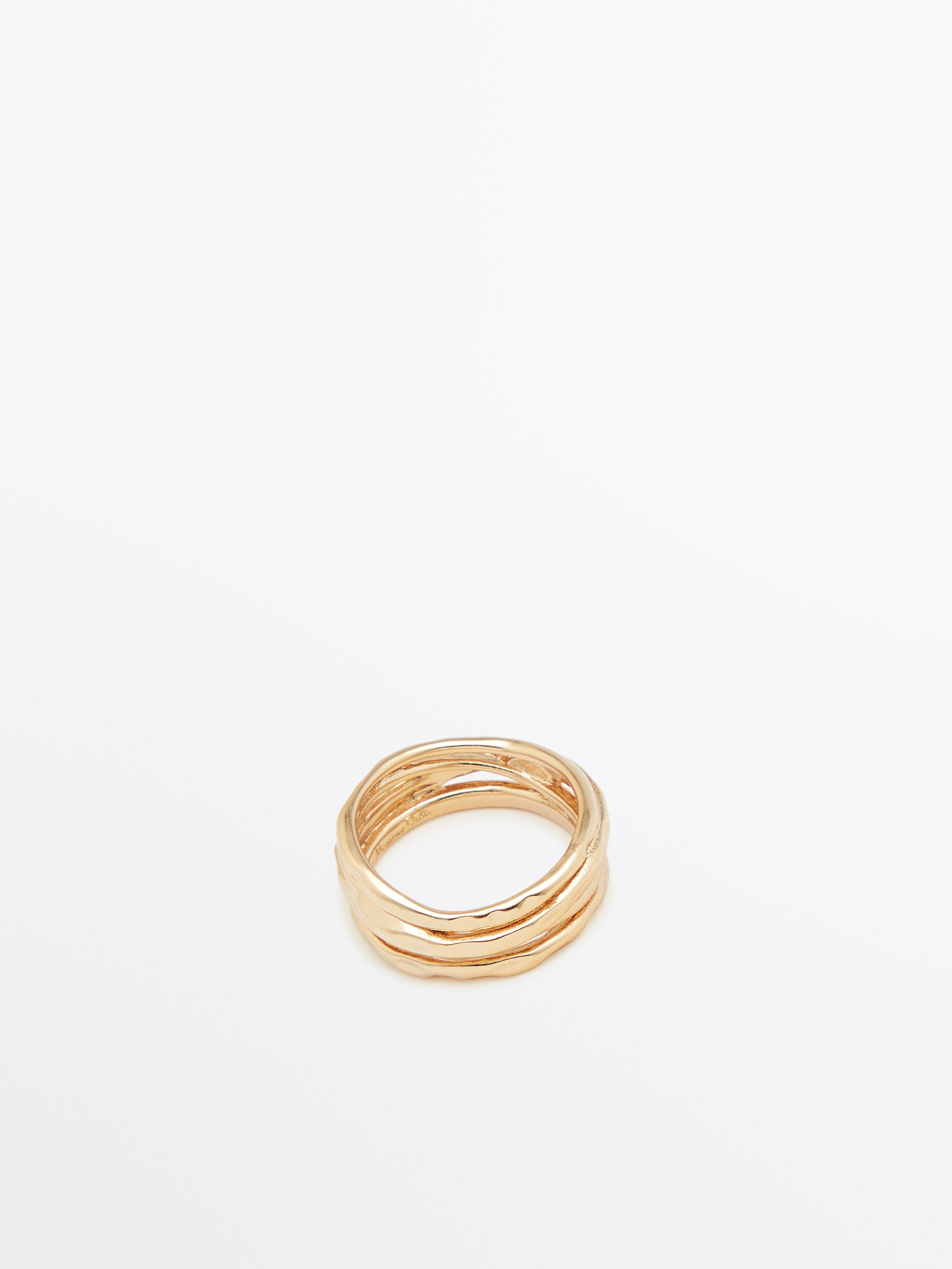 Conjunto de anéis minimalistas banhados a ouro - OURO
