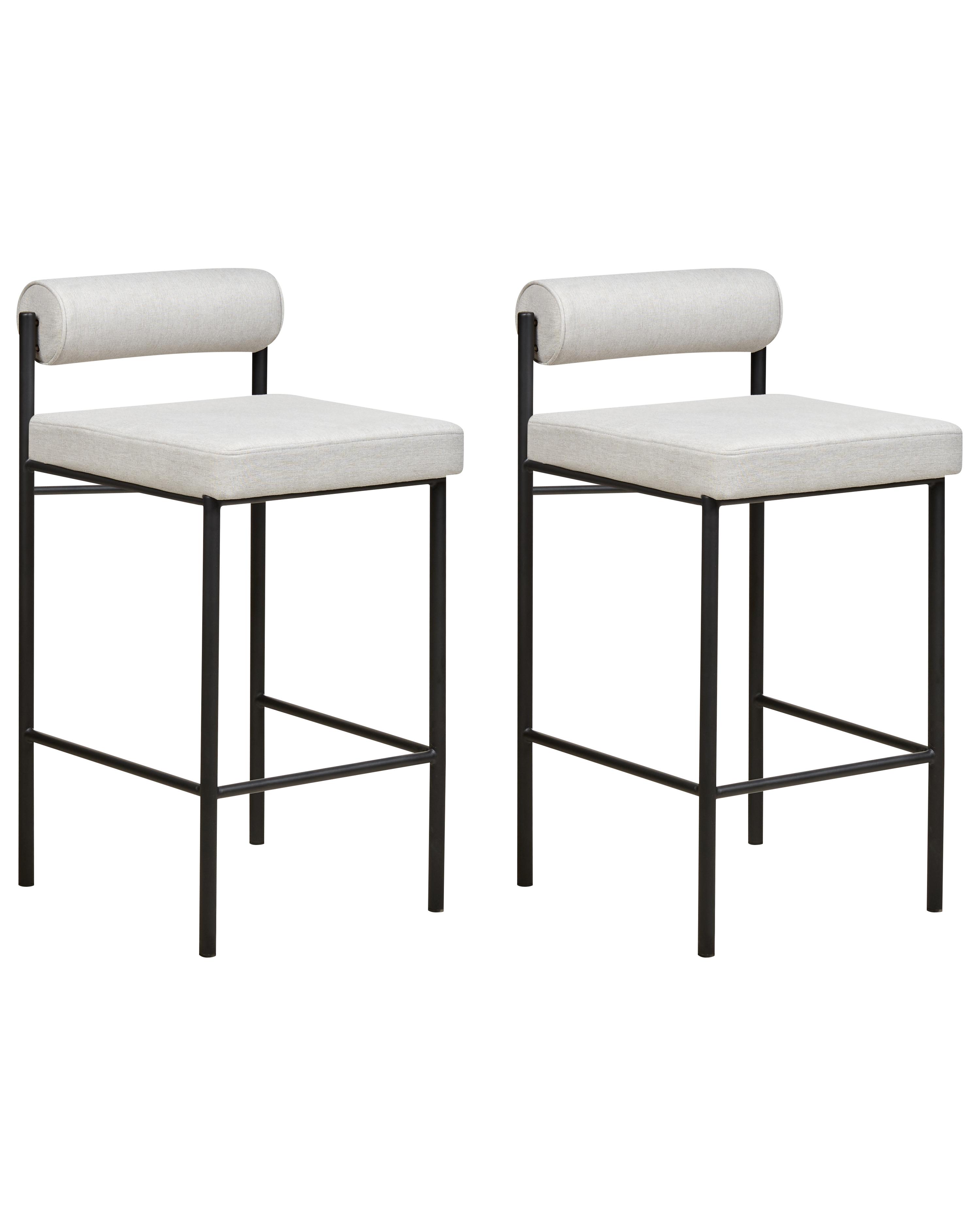Set van 2 barstoelen AMAYA Lichtgrijs