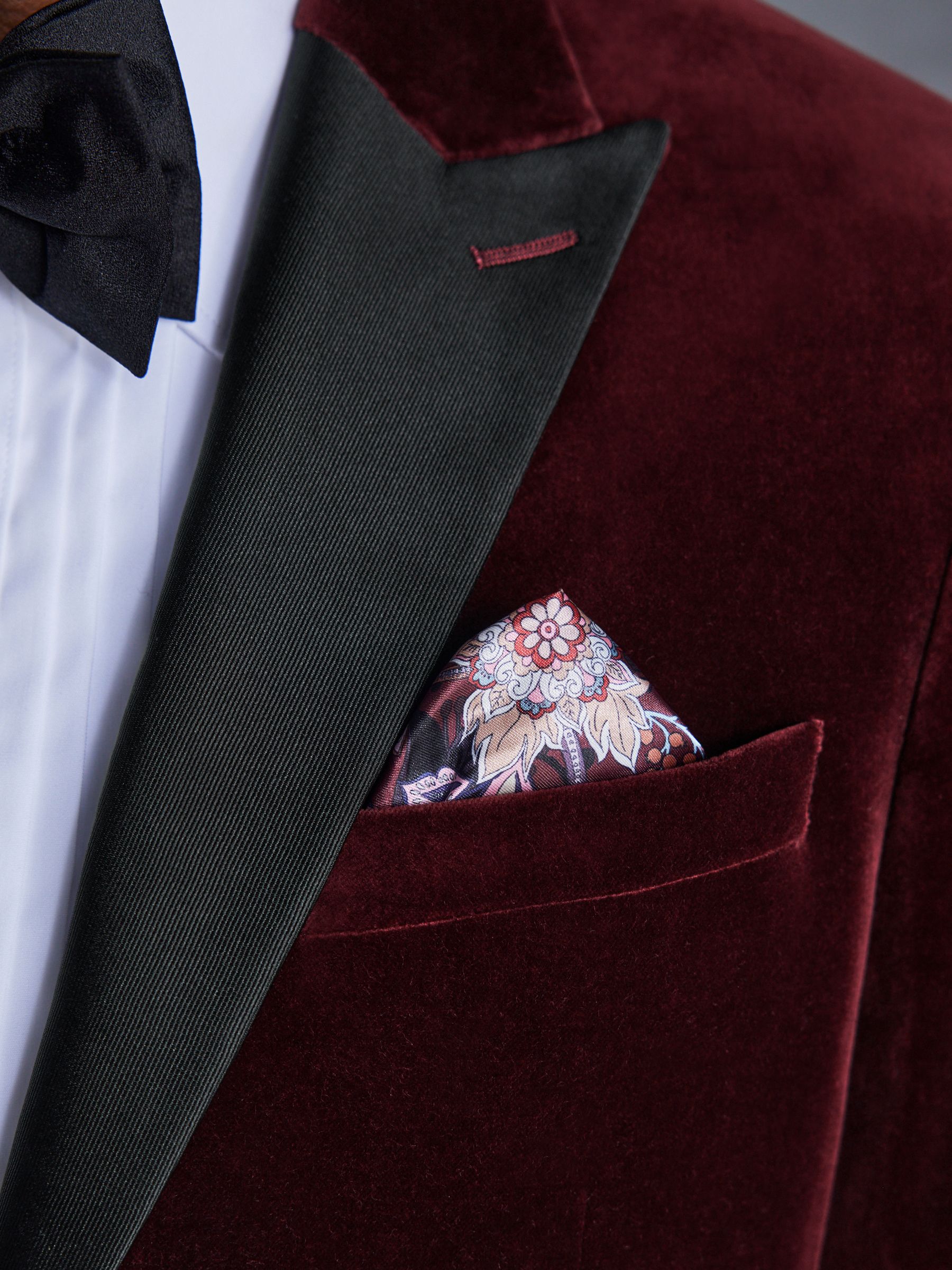 Bordeauxrood - Normale Pasvorm - Signature Pontoglio Italiaanse fluwelen blazer