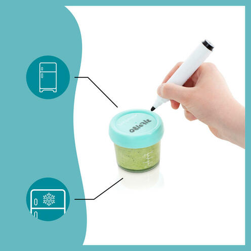 Babybols - 8 Pots de Conservation en Verre 100 & 220 ml - Hermétiques - Livret Recettes Bio inclus - BABYMOOV