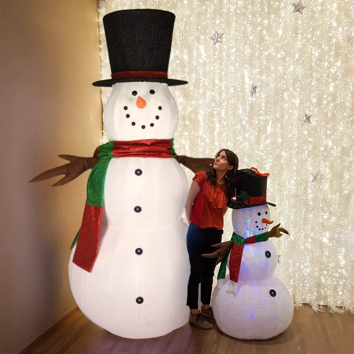 Bonhomme de neige lumineux Géant LED (H295 cm) Snowman Multicolore