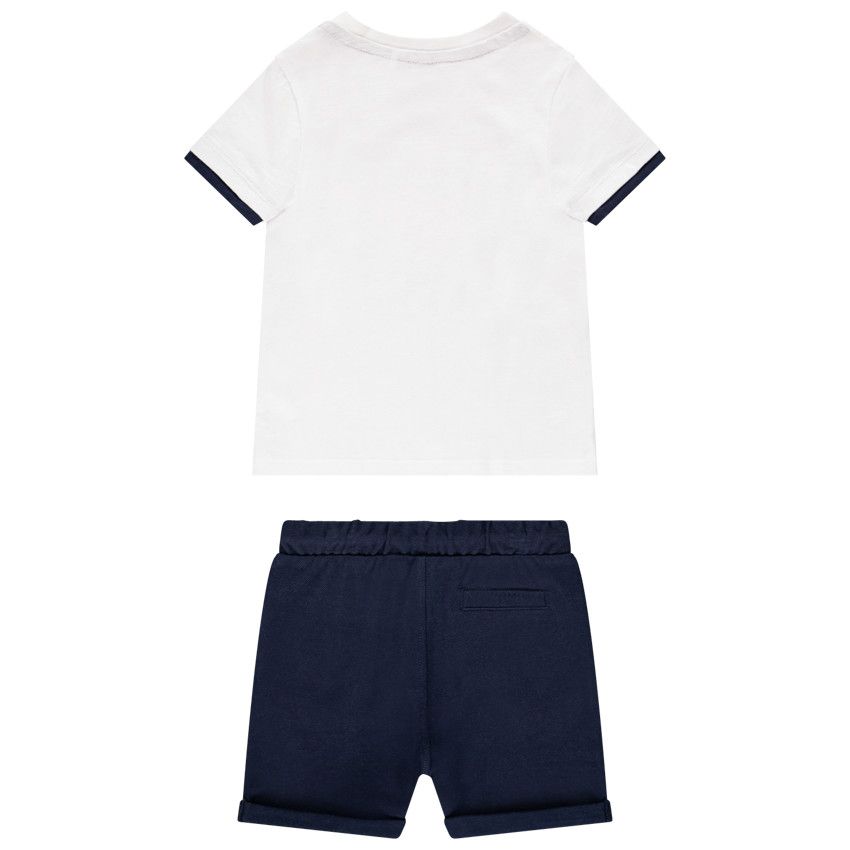 Ensemble de plage t-shirt et short en maille pour bébé garçon - Bleu marine