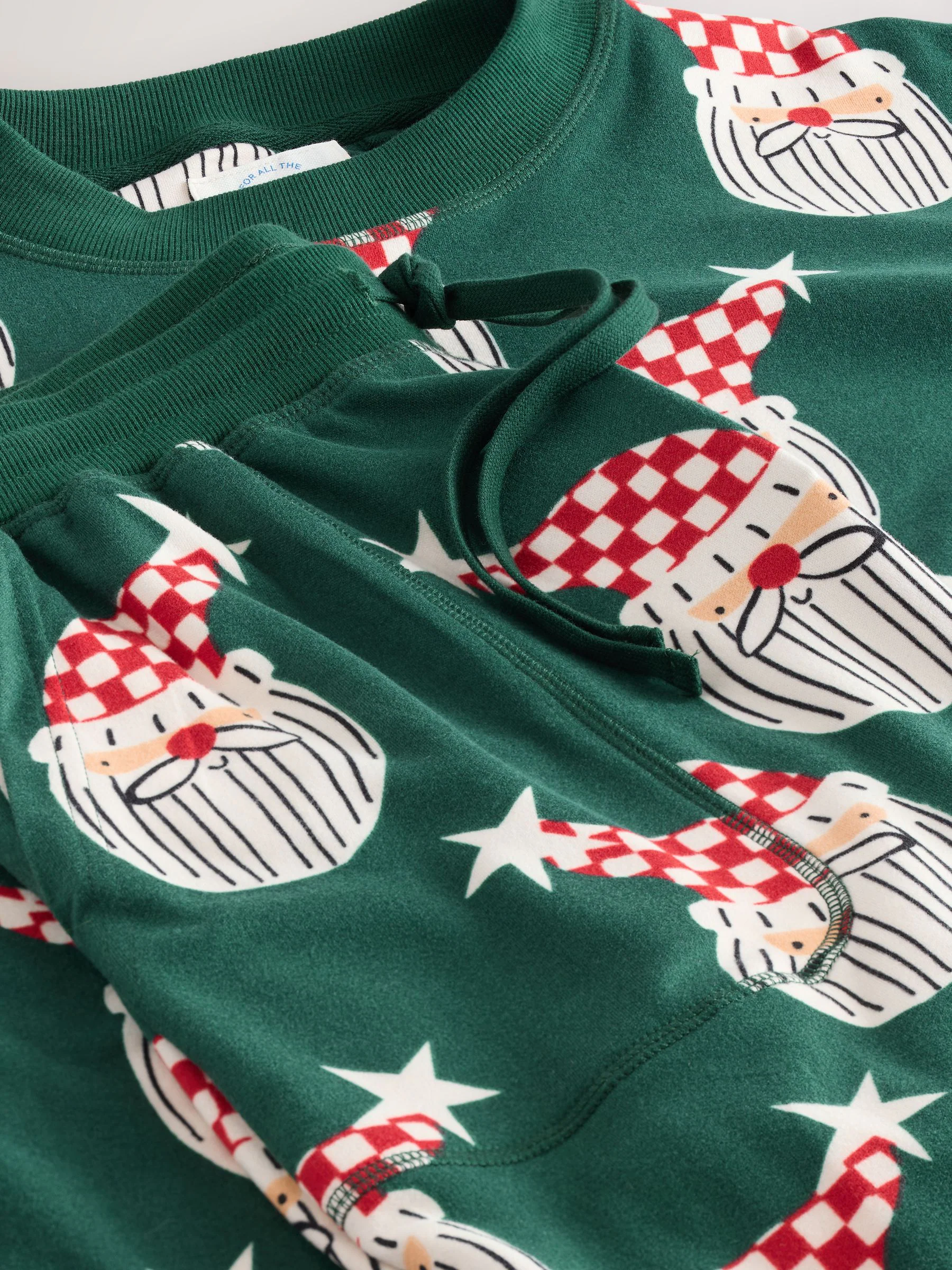 Groen met kerstmanprint - Bijpassende familie Kerstmis Pyjama's met Lange mouwen