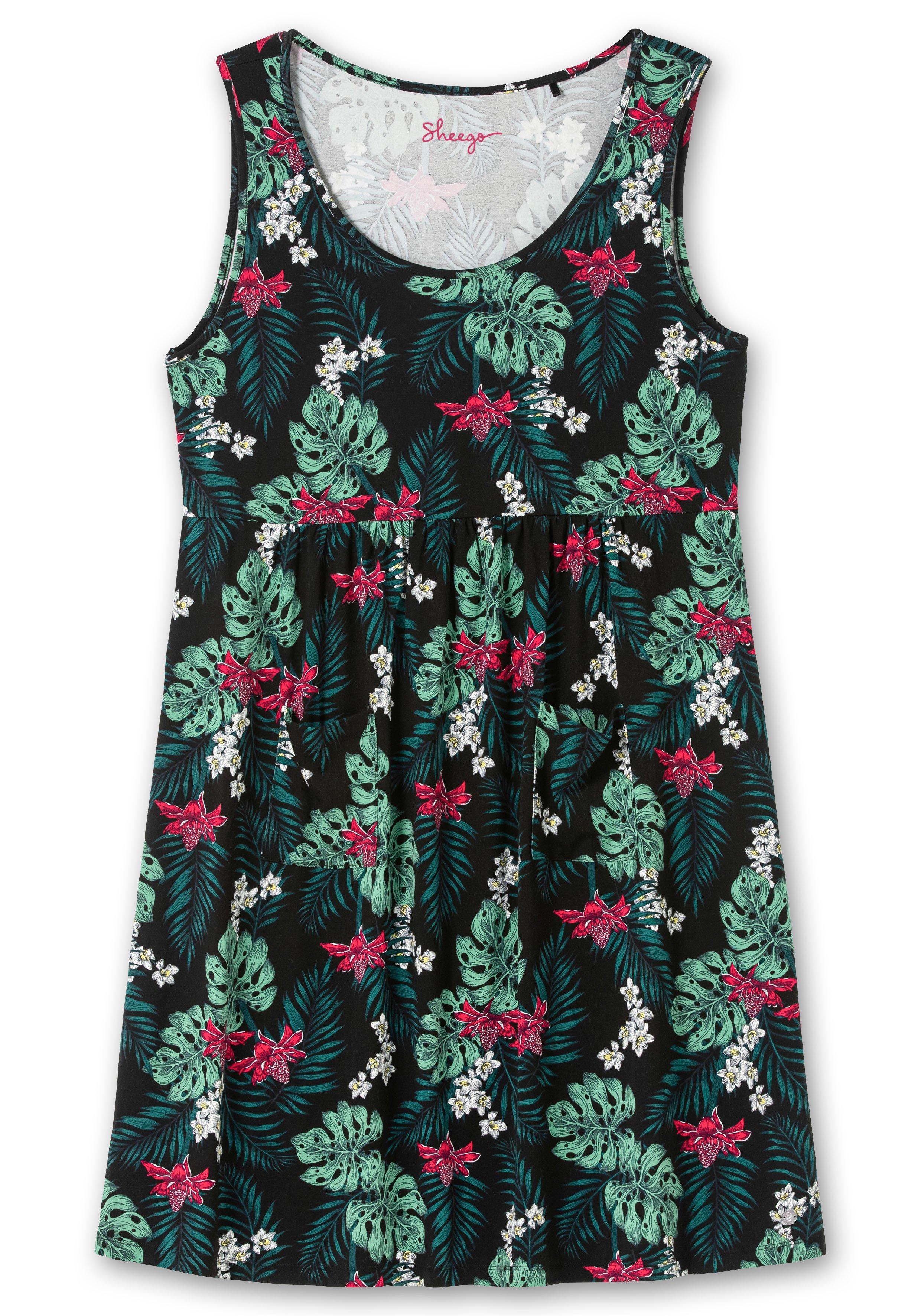 Ärmelloses Jerseykleid mit Fronttaschen