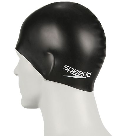 Speedo Bådeh?tte - Junior Plain Moulded Silicone Cap - Sort