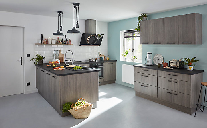 Caisson bas de cuisine GoodHome Caraway Blanc H. 72 cm x l. 15 cm