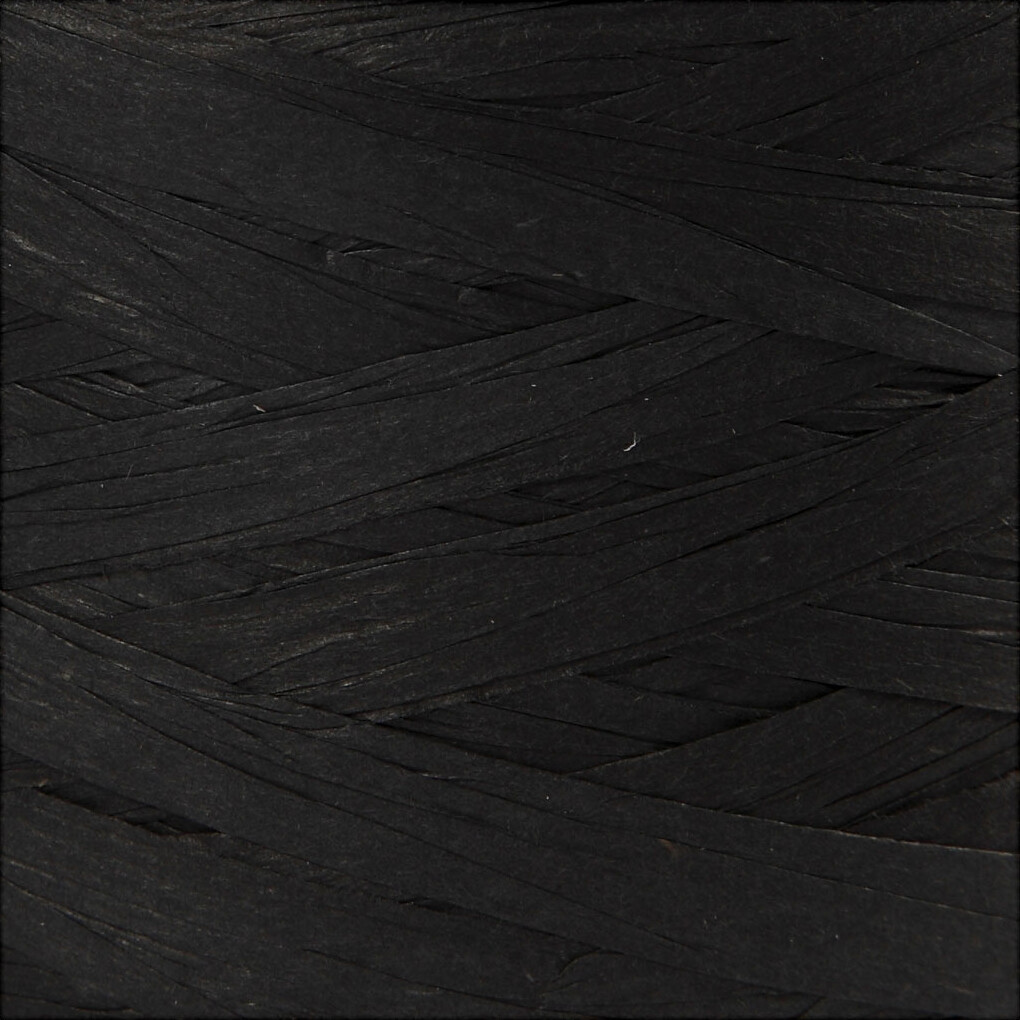 Raffia Papirgarn - B 7-8 MM - Sort - 100 M