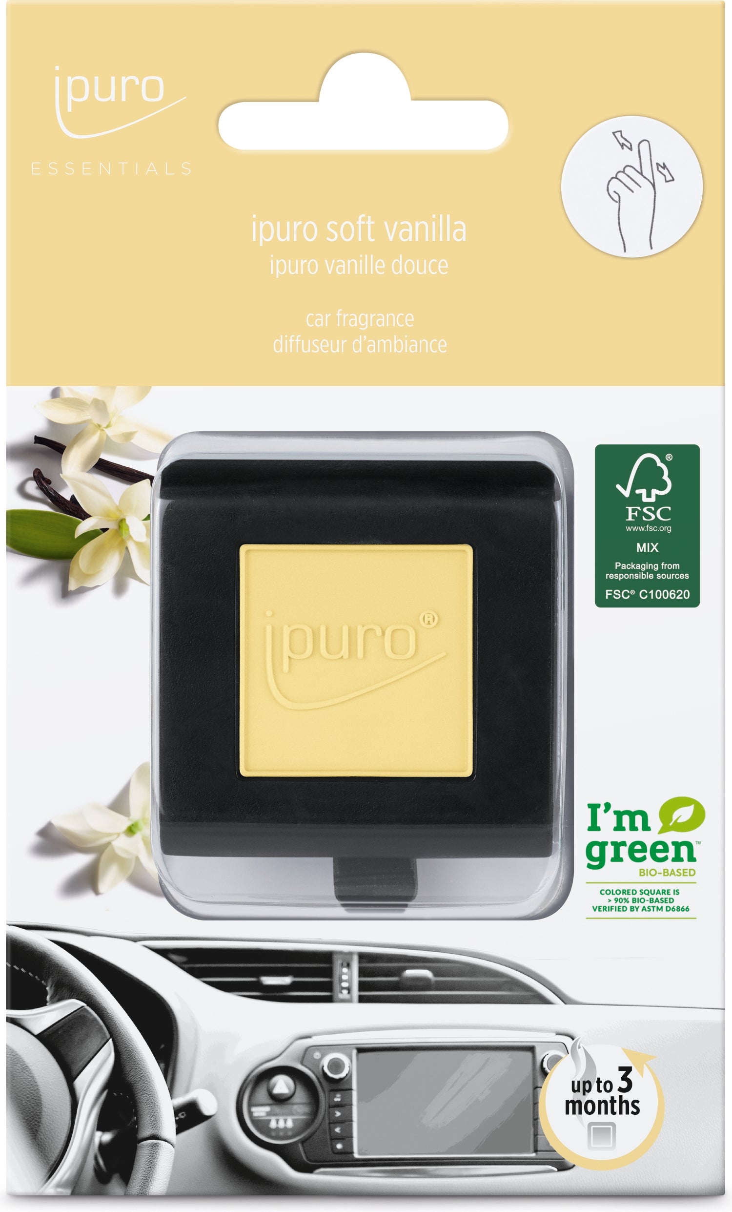 Ipuro autoclip Essentials Soft Vanilla 4 x 4 cm