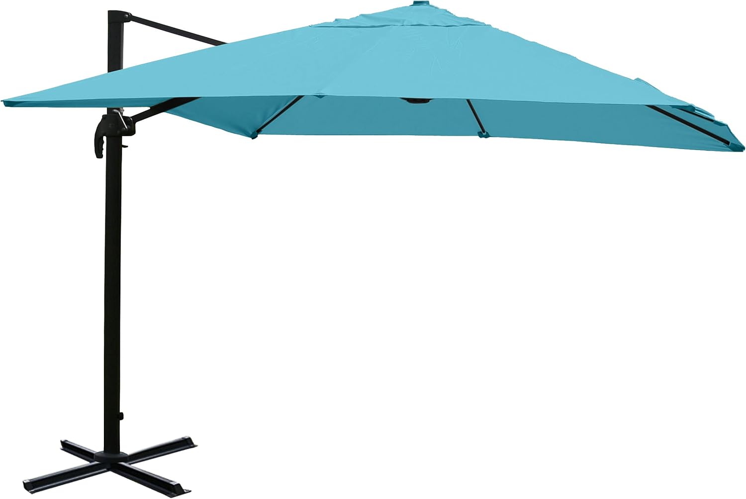 Mendler Gastronomie-Ampelschirm HWC-A96, 3,5x3,5m (Ø4,95m) Polyester Alu/Stahl 25kg