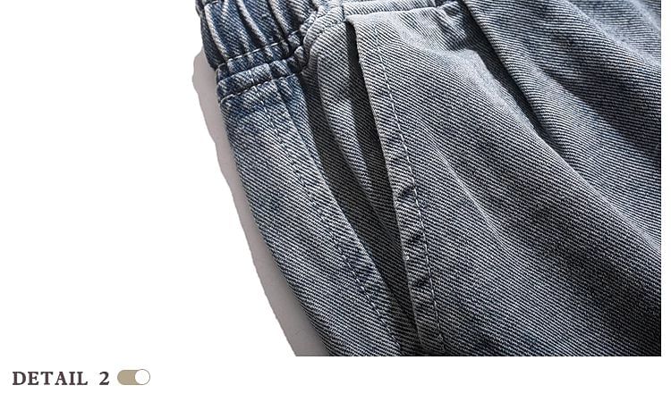 purplelouve - Gewassen denim shorts met trekkoordtaille