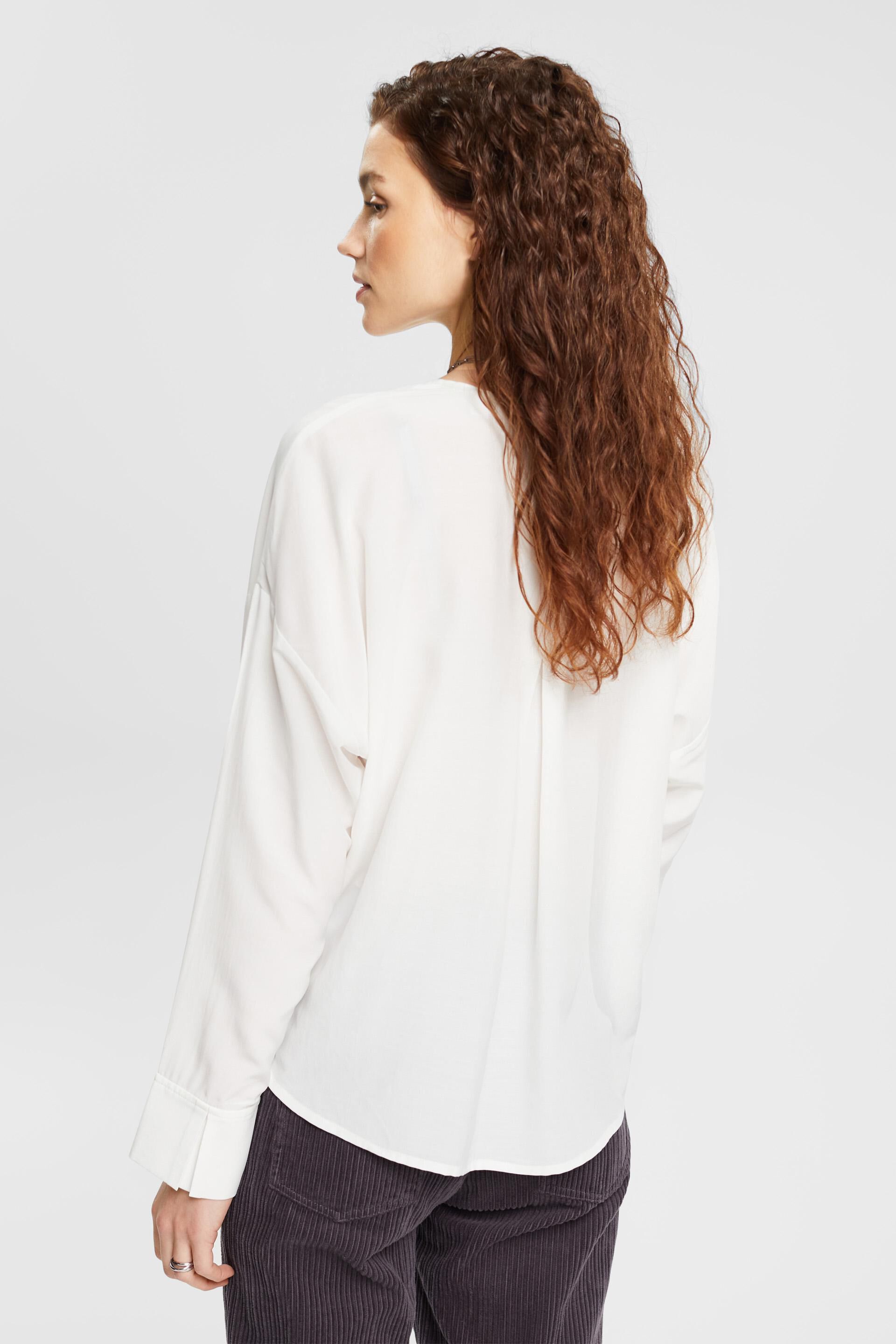 Blouse à encolure fendue, LENZING™ ECOVERO™