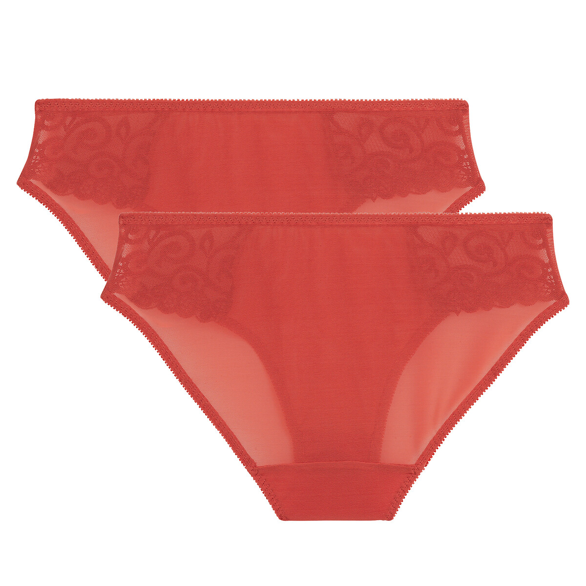 ANNE WEYBURN<br>Conjunto de 2 anáguas em tule transparente e tule bordado Lyssa
