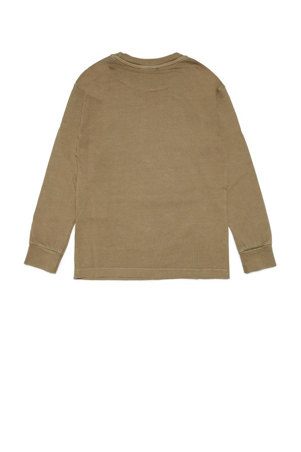 Diesel sweater met tekst armygroen