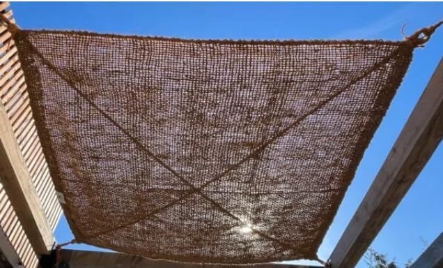 schattentuch quadratisch – 2x2 Meter – Langlebige und stilvolles Sonnensegel aus Kokosfaser – Effektiver Sonnenschutz und wasserdurchlässig – Für Terrasse oder Garten