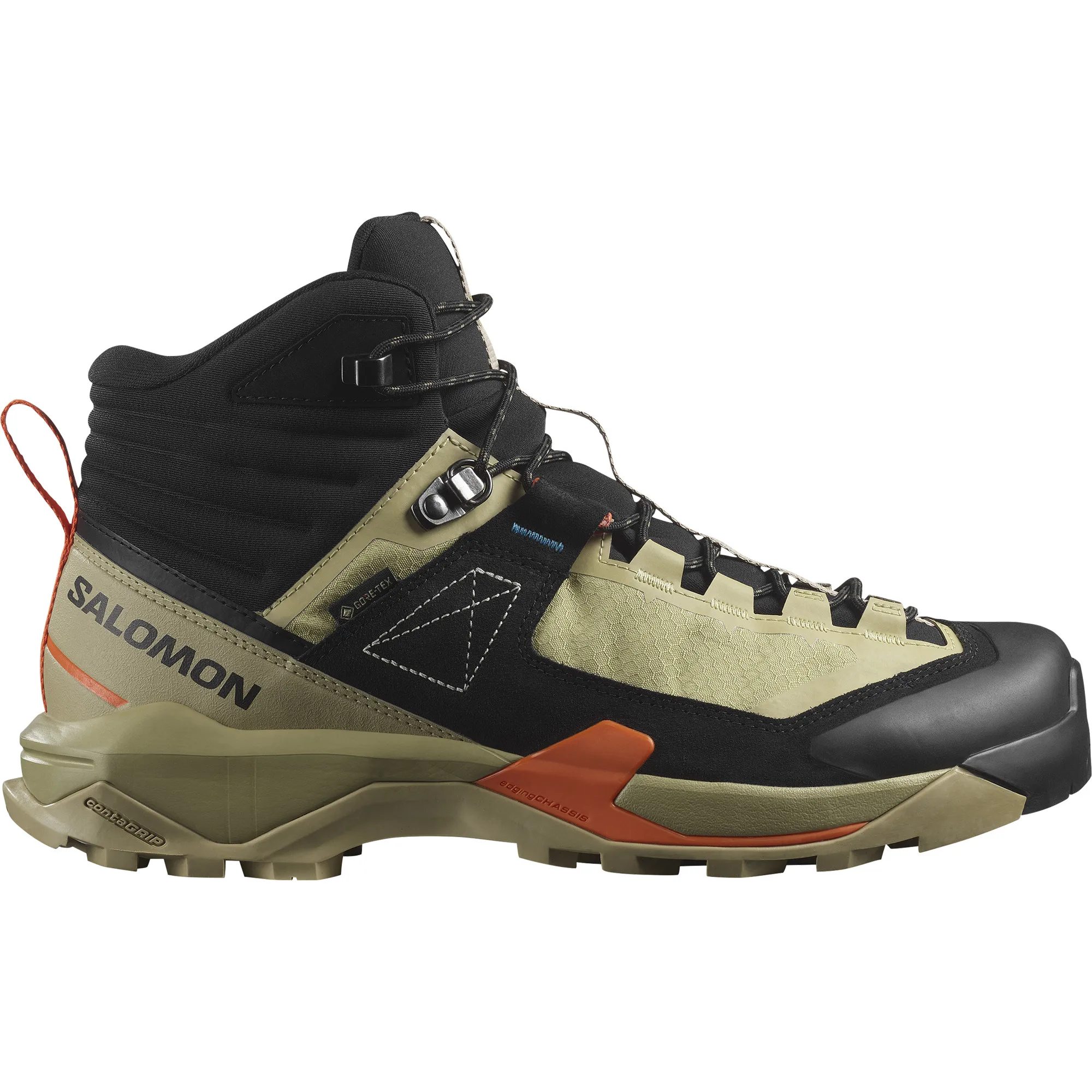 Salomon Men's X Ultra Alpine Mid GORE-TEX Sponge/Black/Red Orange