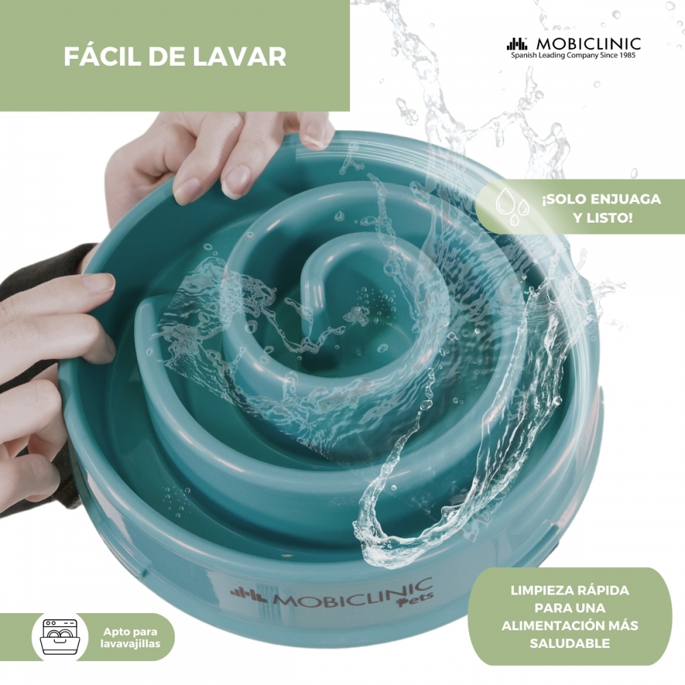 Comedouro lento, anti-engolir, antiderrapante, 500ml, espiral, 19,5 x 4,6 x 20,6cm para cães
