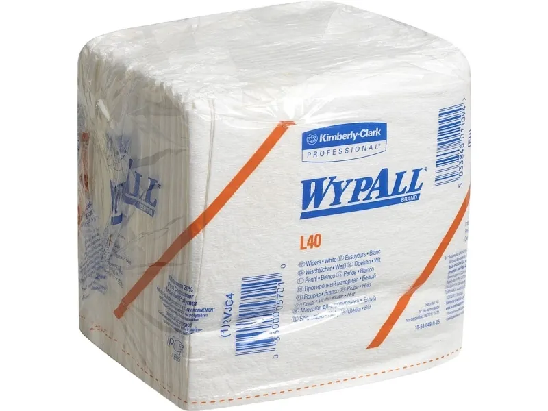WypAll L40 - Rengøringsklude - engangs- - 56 ark - hvid - pakke med 18