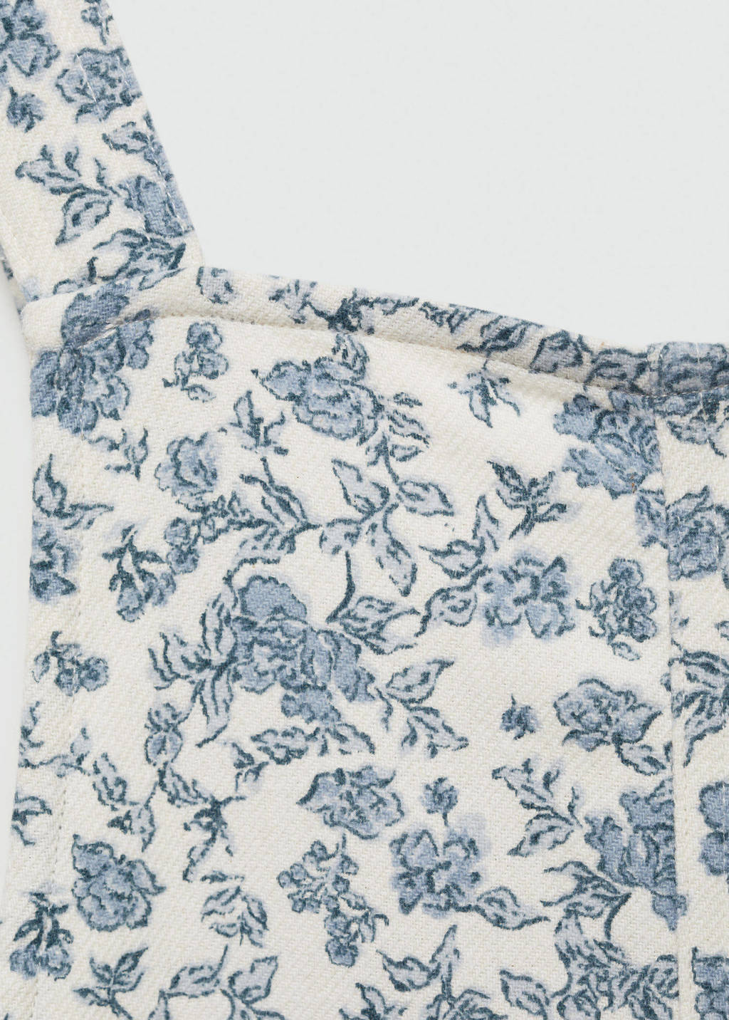 Mango Kids gebloemde tuinbroek blauw/wit