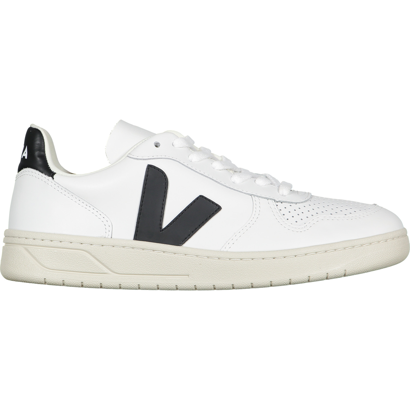 Veja Herren-Sneaker V-10 Leather White Black 46