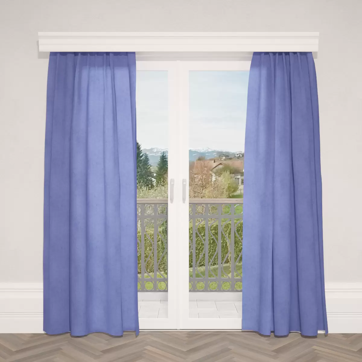 Nachtvorhang Marmor Blau