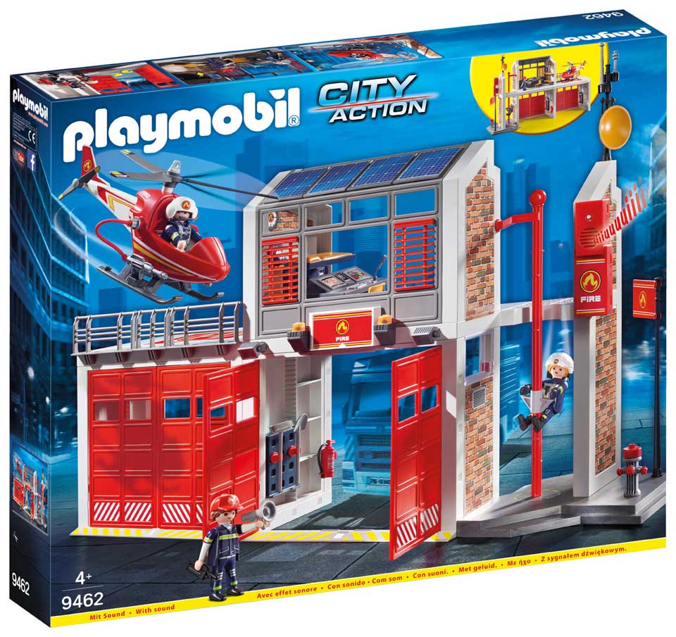 PLAYMOBIL City Action brandweerkazerne met helikopter 9462
