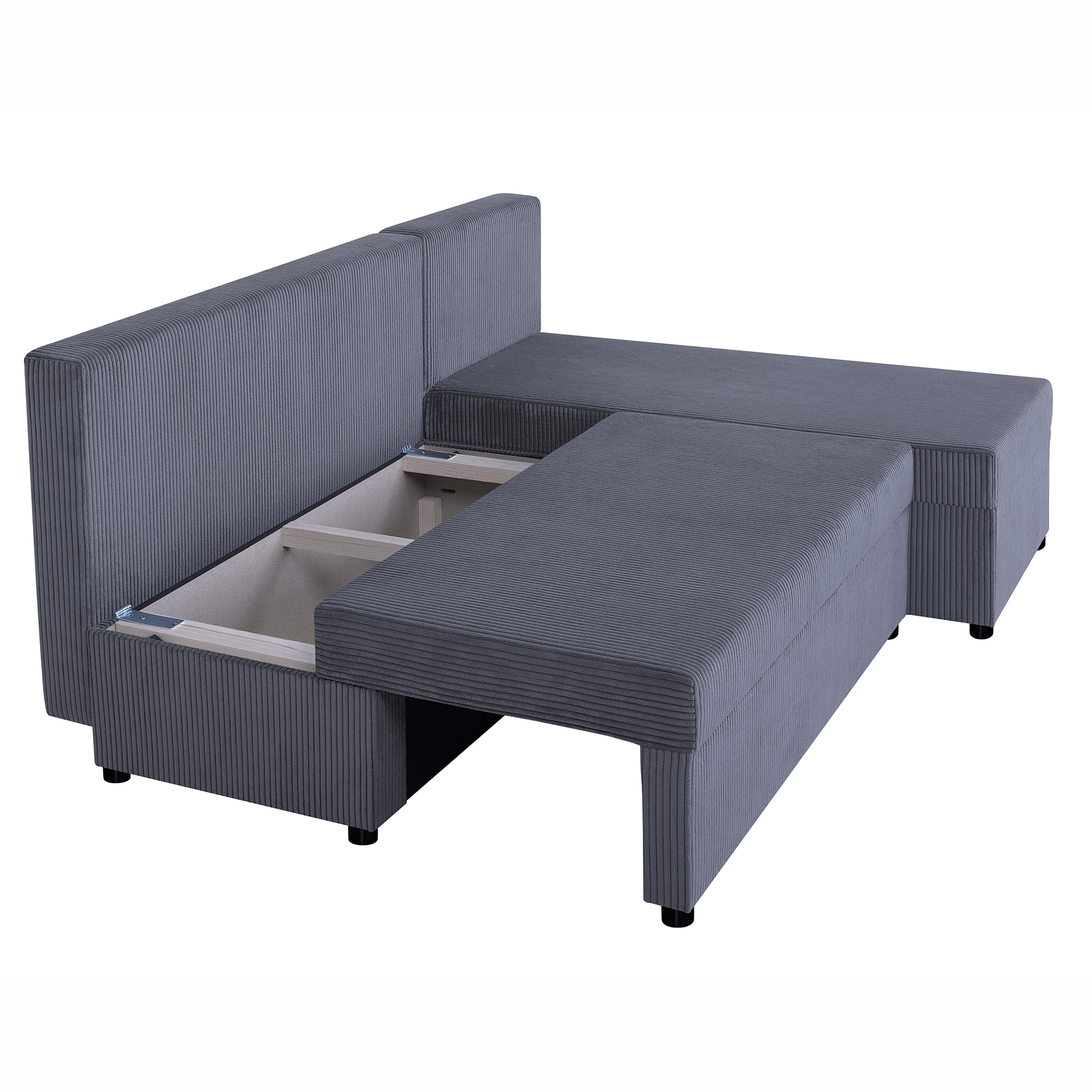 Ecksofa - ash - Cord - mit Liegefunktion