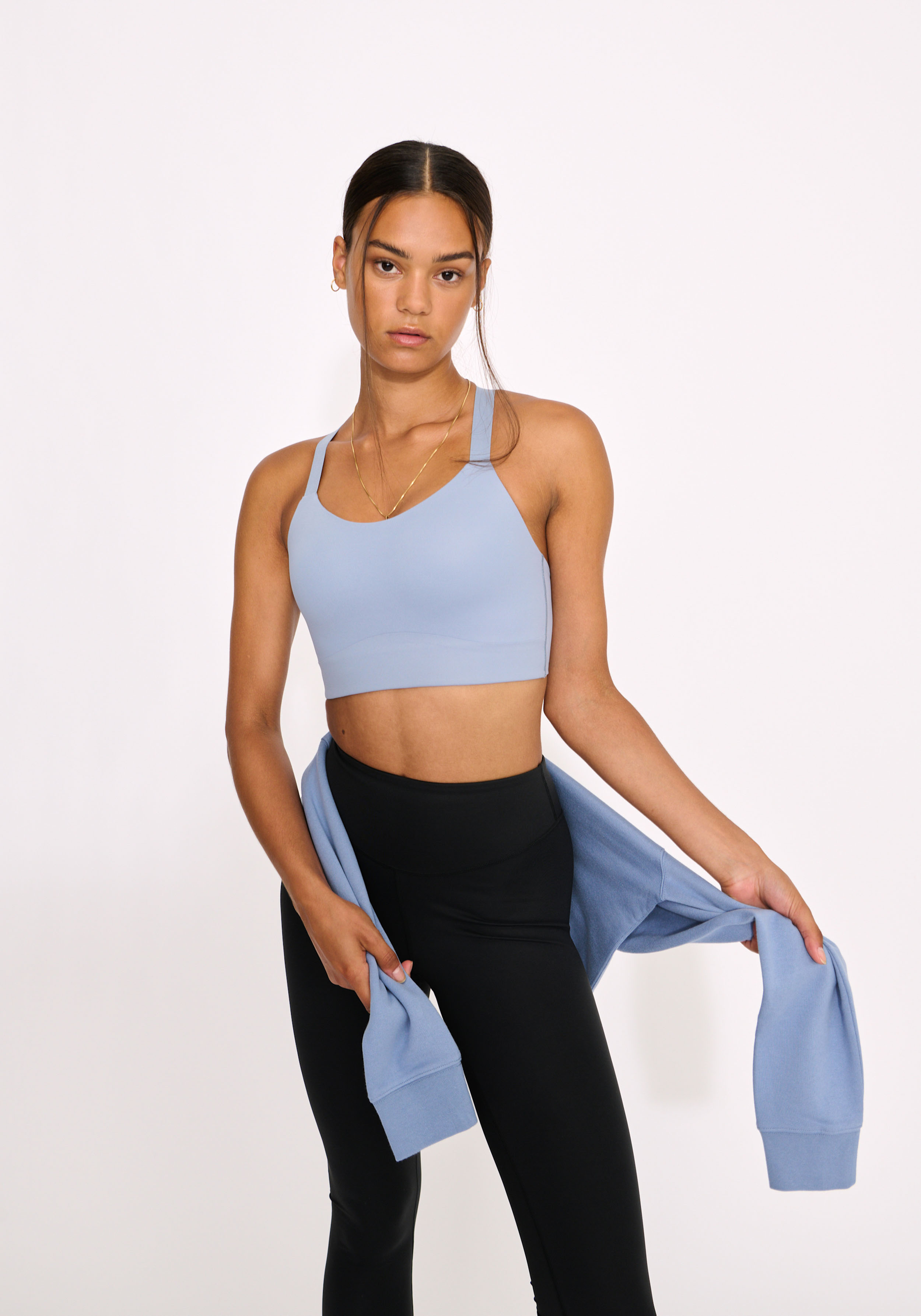 Organic Basics Sport-BH Active Cross Back Misty Blue
