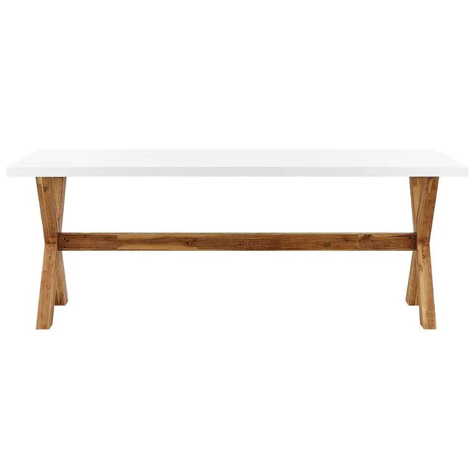 OLBIA - Tuintafel - Wit - 100 x 200 cm - Vezelcement