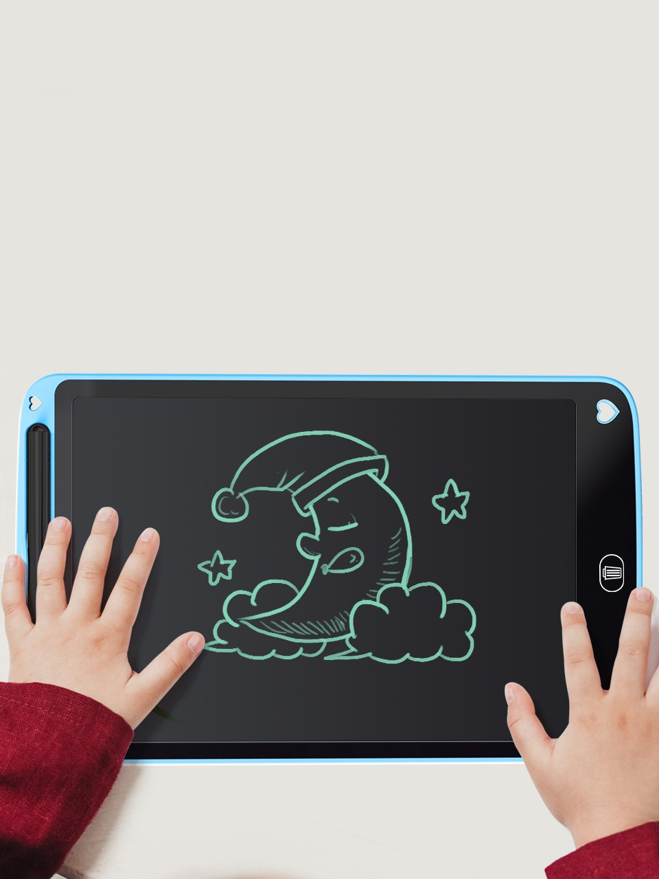 (22x14.5cm) Magische LCD Schreibtafel Wiederverwendbares Zeichenbrett Maltafel mit Zauberstift (inkl. CR2025 Batterie)