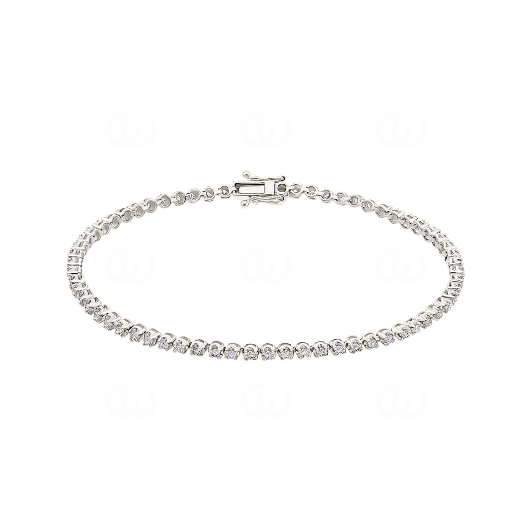 1.00 Karat Diamanten Tennisarmband 750/18 K Weissgold