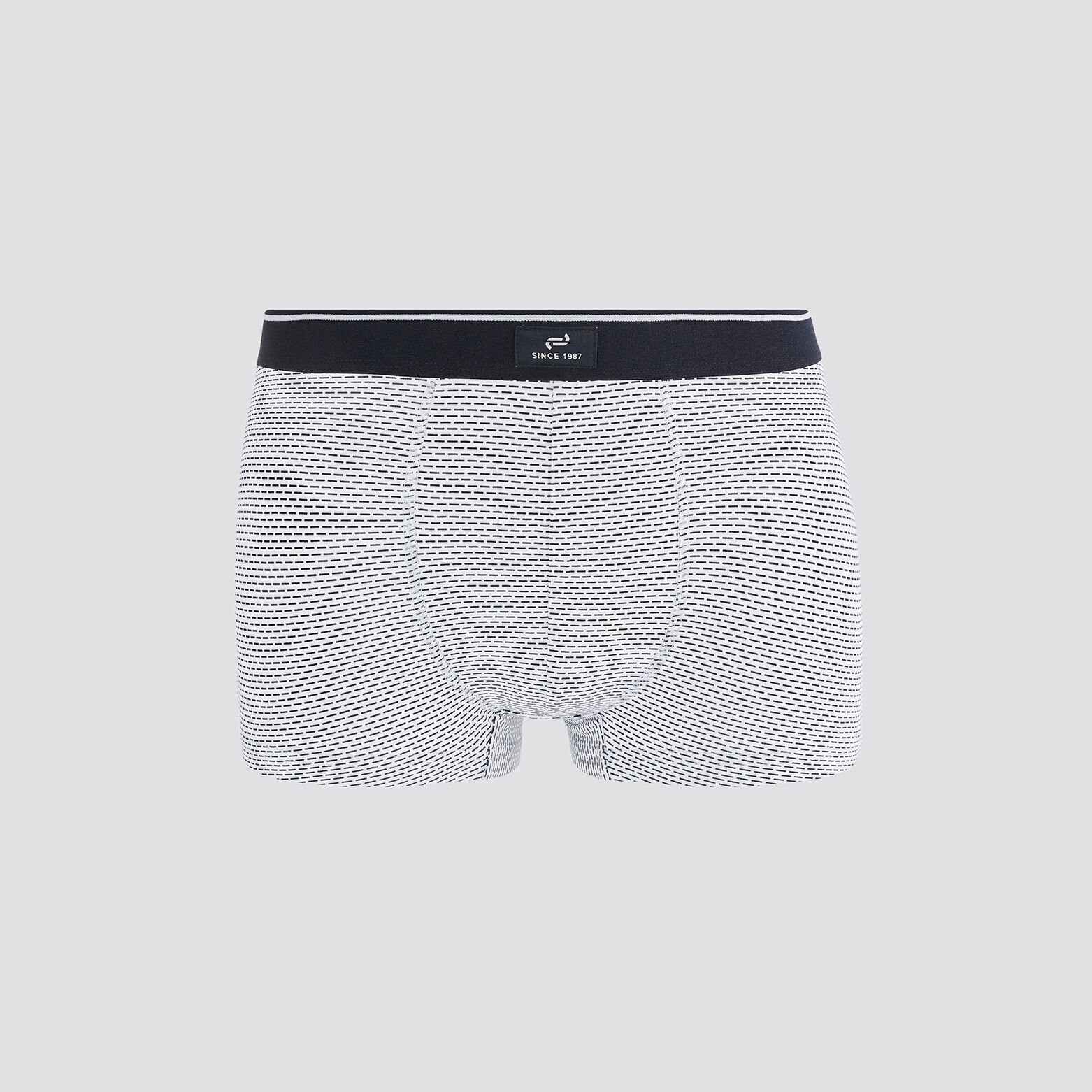 Lot de 5 boxers micromotifs coton issu de l'agri. Bleu foncé