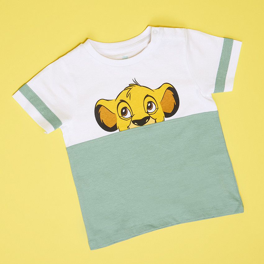 T-shirt manches courtes print Simba Disney pour bébé garçon - Blanc
