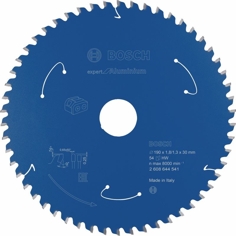 Bosch 2608644541 Cirkelzaagblad ACCU Expert for Aluminium 190x30x1.8/1.3x54T (1 stuks)