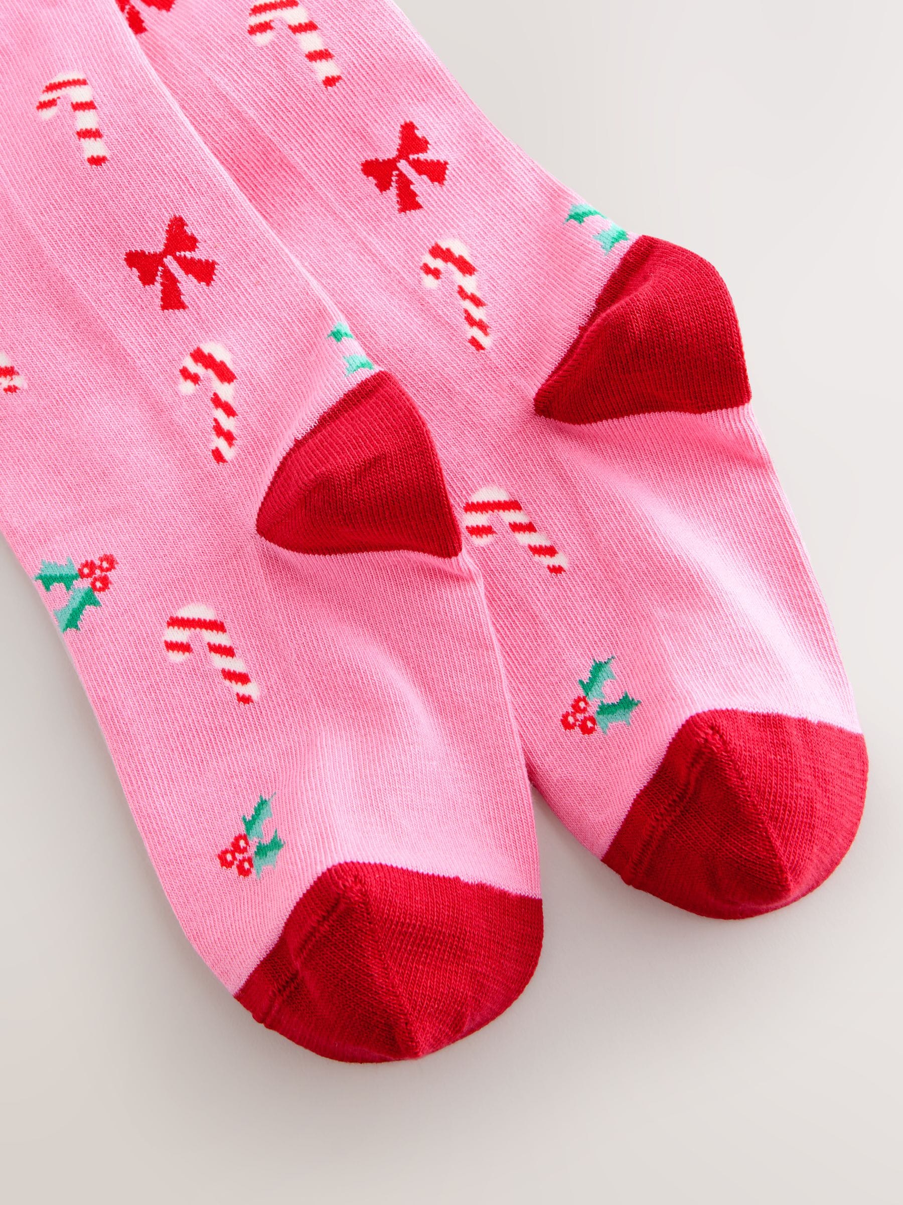 Roze Candy Cane print - Kerstmaillot met hoog katoengehalte