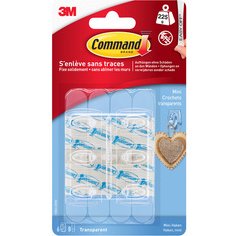 3M  Mini-crochet, plastique, taille S, transparent