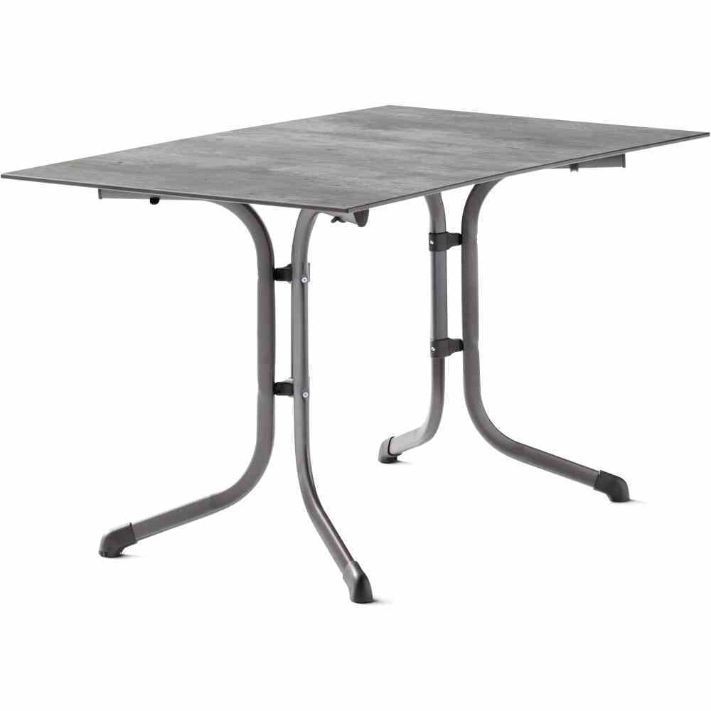 Klapptisch POLYTEC - eisengrau - Beton-Optik - 120x80 cm