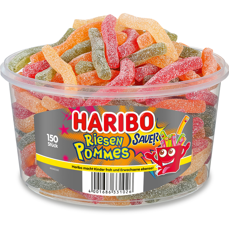 HARIBO Saure Riesen-Pommes, 8 g, 150 Stück