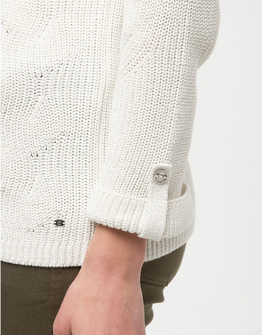 Pull blanc col bateau