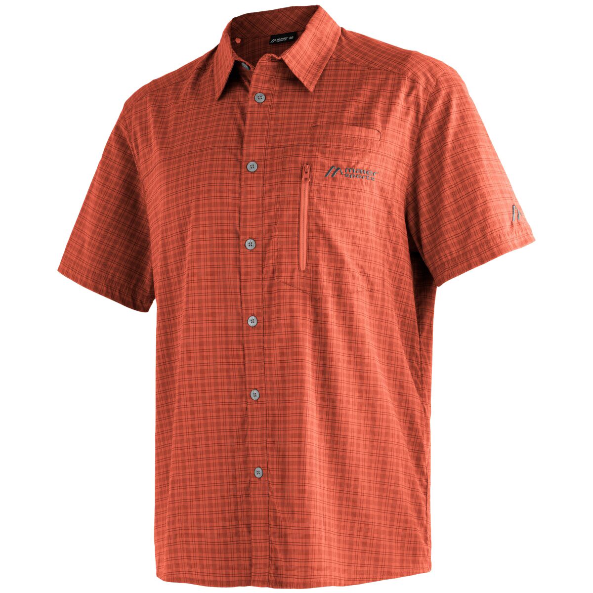 Maier Sports Mats Kurzarmhemd Herren red check