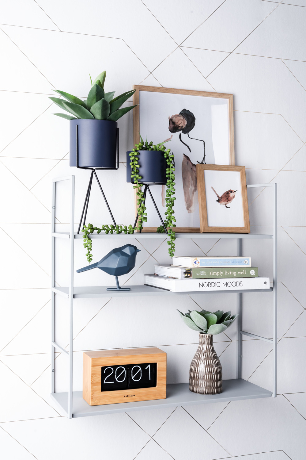 Wall rack Level metal matt warm grey