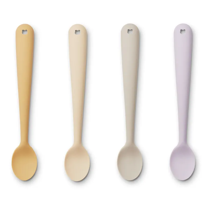 Liewood Cuillères Siv en silicone - Set de 4 | Jaune pâle