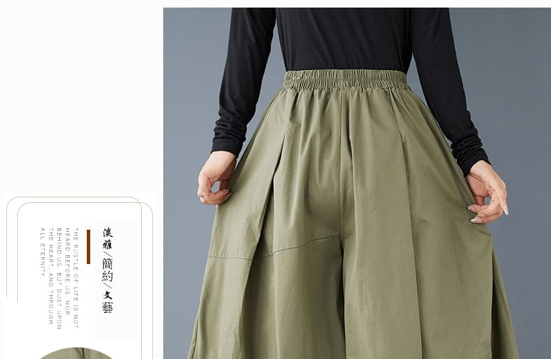 ZIMO - Effen cropped culottes met elastische taille
