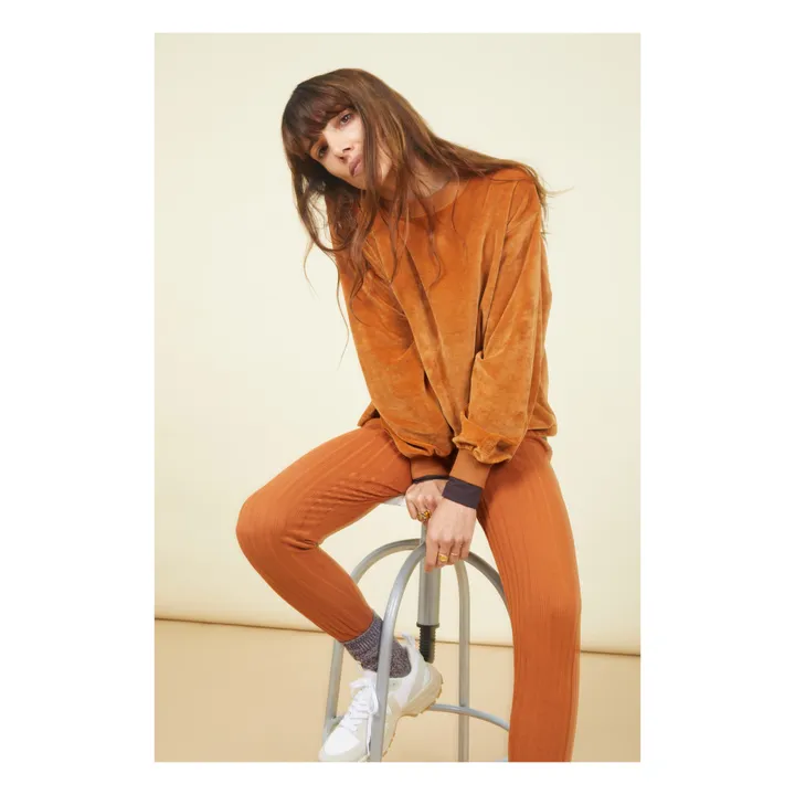 SMALLABLE BASICS Sweat Velours Femme Coton Bio | Noisette