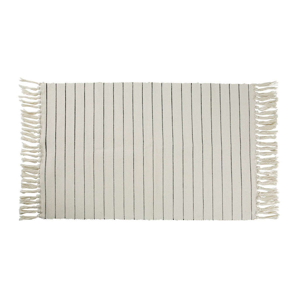 Tapis rayé à franges 60x90cm
