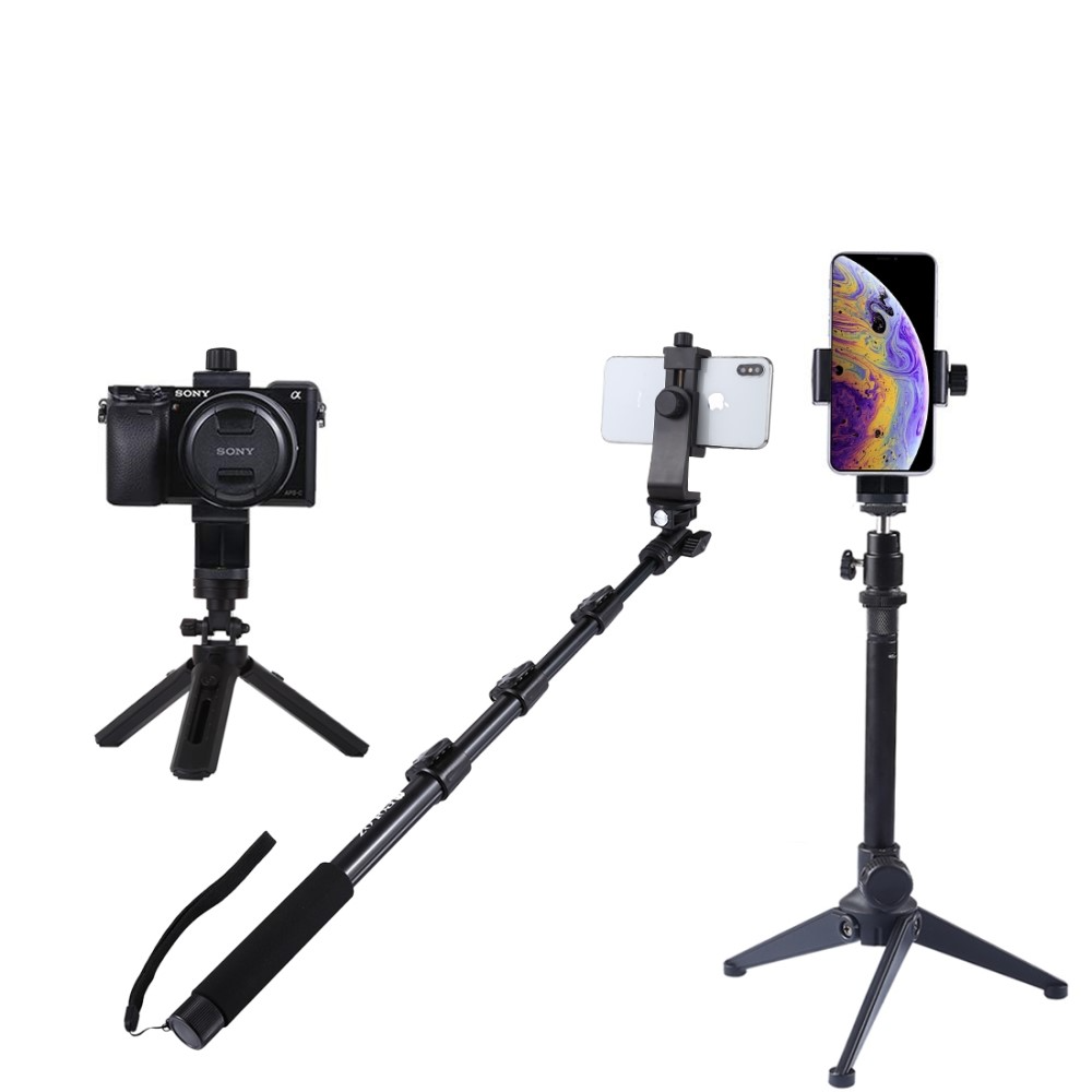 Verstellbare Smartphone Halterung 360° Grad Stativ Adapter (Ausziehbar bis 9cm) - Schwarz
