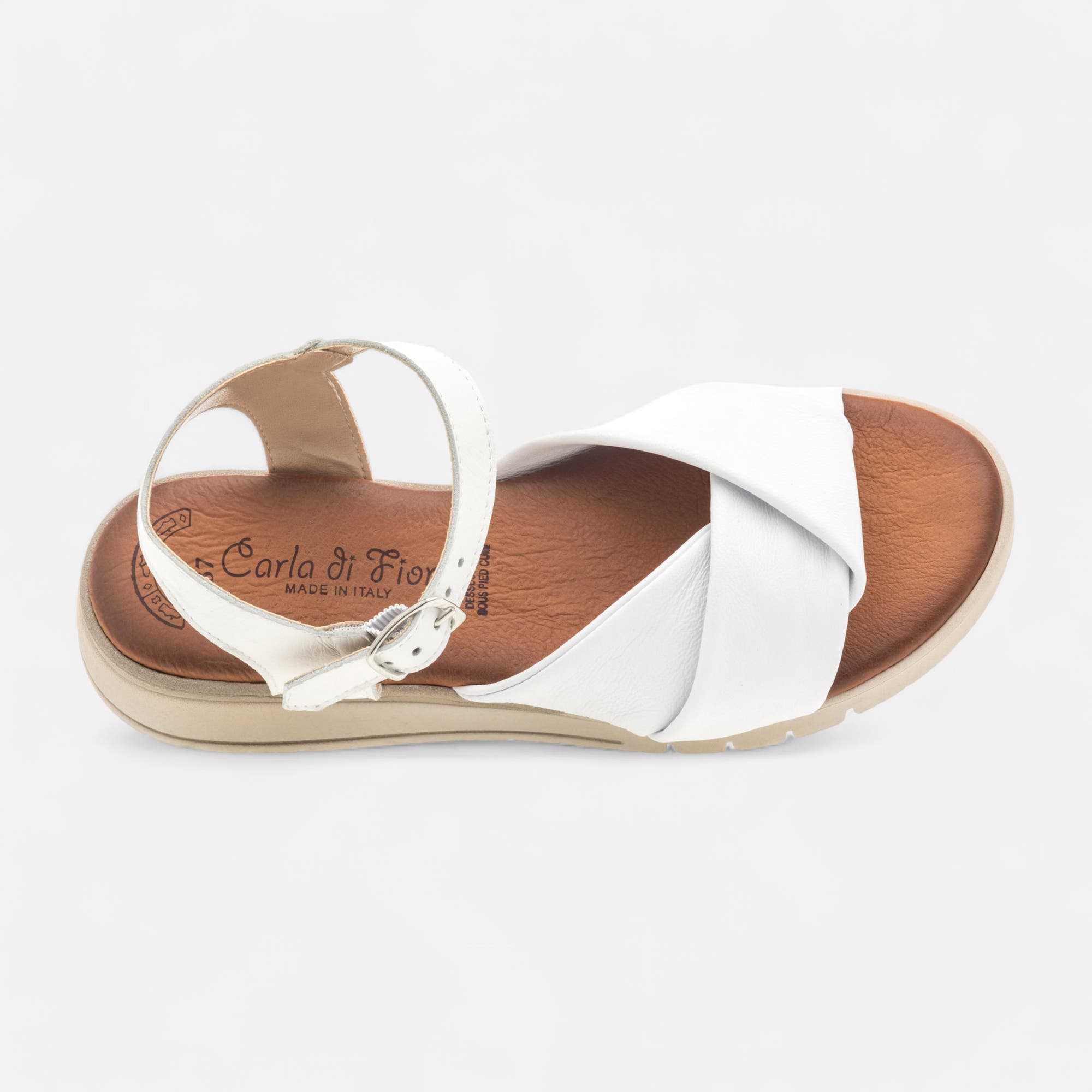 Sandales Femme en cuir blanc